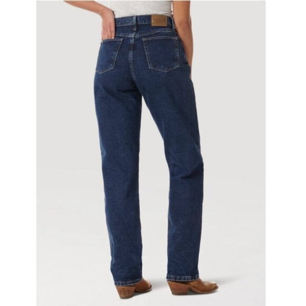 Wrangler Blues Relaxed Fit Mom Jeans Size 4 Like New Indigo Wash Denim High Rise - Picture 2 of 9